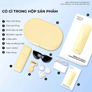 Máy Triệt Lông Halio SilkGlow IPL Sapphire Cooling Hair Removal Device, 7xung/1s |BH 24 Tháng, chính hãng