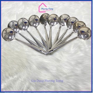Combo Vá múc canh inox size 7 cán cách nhiệt nhỏ gọn phục vụ cho gia đình quán ăn