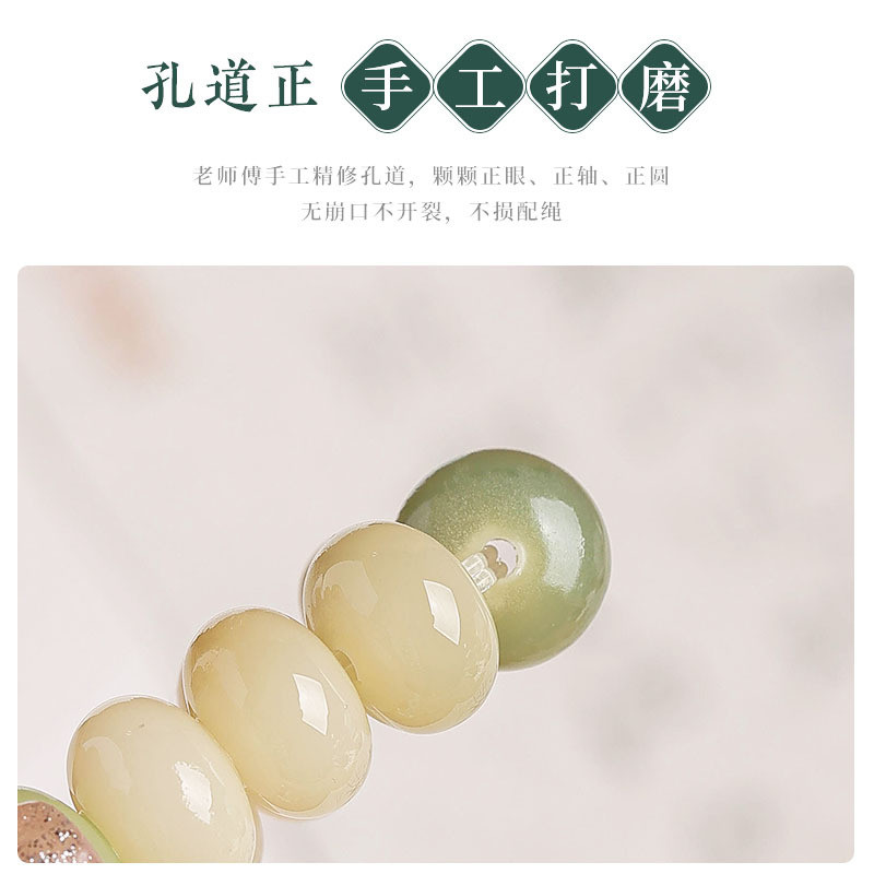 Vòng tay tự nhiên bồ đề với hạt đá nhỏ, phù hợp cho người yêu thích wenwan và cầu mong may mắn