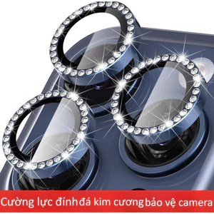 Miếng dán camera lấp lánh viền kim loại dành cho iPhone 17 Air 16 15 14 plus 13 12 11 17 pro max
