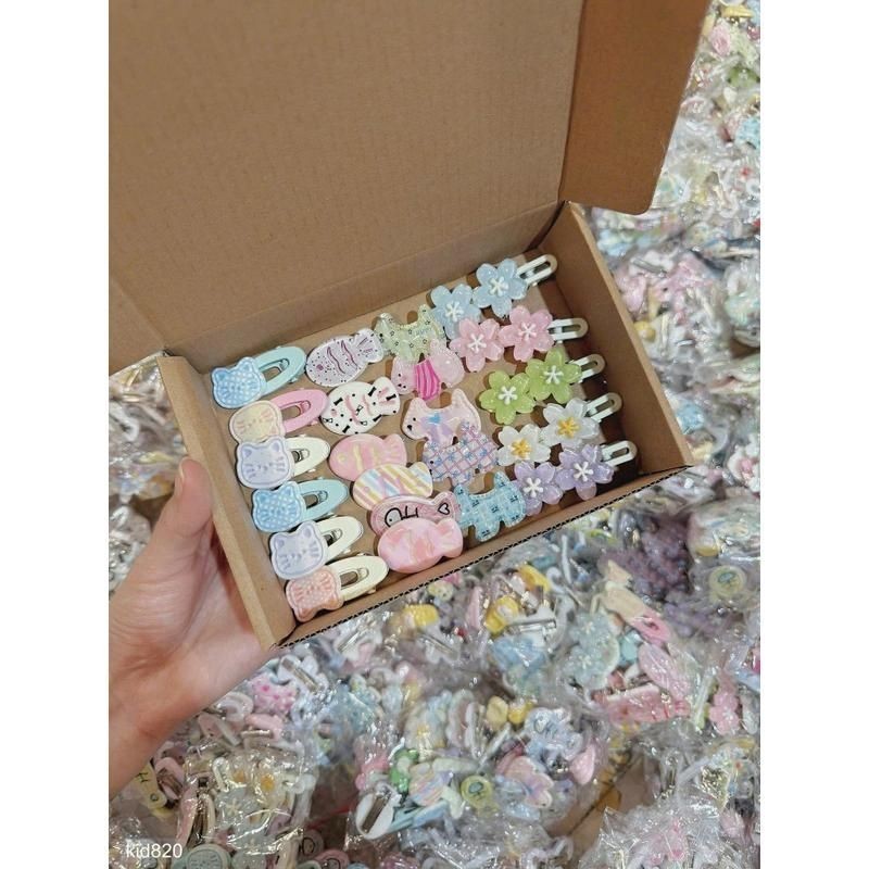 Set 50c kẹp tóc dễ thương nhiều kiểu hình hoạ tiết ngộ nghĩnh đáng yêu ngẫu nhiên