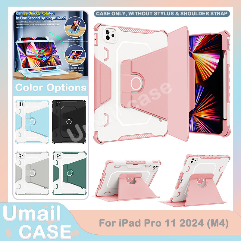 360° Ốp lưng chống sốc xoay cho iPad Pro 11 2024 M4 Vỏ bảo vệ toàn thân