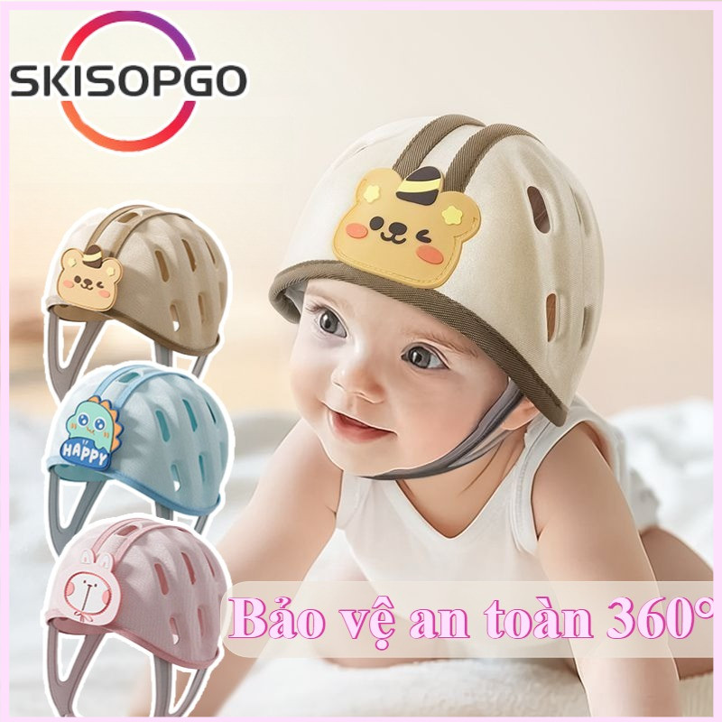 Mũ Bảo Vệ Đầu Cho Bé 6-36 Tháng - Siêu Nhẹ, Thoáng Khí, Bảo Vệ Toàn Diện 360°, Chống Va Đập Hiệu Quả