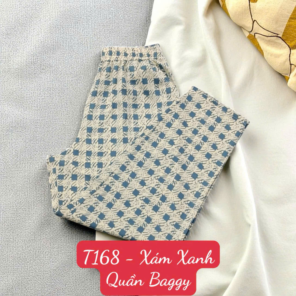 T168 Quần Baggy - Vải Lụa Mango - Dài quần 92cm - Ống 16cm