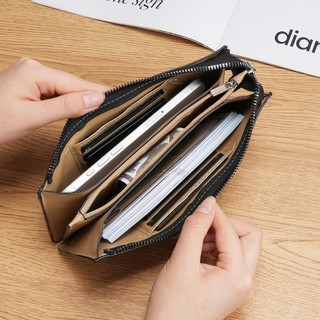 Da PU Thời Trang Dung Tích Lớn Ví Nữ Cao Cấp Di Động PU Cổ Tay Đồng Xu Dây Kéo Ví Tiền Mặt