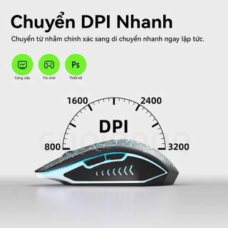 Chuột không dây GOOJODOQ chế độ kép 4 tốc độ DPI chống nhiễu IPS tương thích rộng tiếng ồn thấp