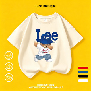 (Giao hàng trong 24 giờ) Áo Thun Unisex In Gấu Dễ Thương, Thoáng Mát Thấm Mồ Hôi, Nhiều Màu