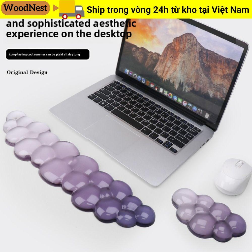 Bàn phím WOODNEST Phần còn lại cổ tay, Hỗ trợ cổ tay silicon hình đám mây chuyển màu, Giảm đau trong suốt di động Miếng đệm cổ tay tiện dụng làm việc