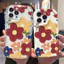 Ốp lưng tương thích cho iPhone 17 Air 16 15 14 13 12 11 Pro X XR XS Max SE 2020 6 7 8 Plus Kem gợn sóng viền cong Motif Hoa đầy màu sắc NYK443