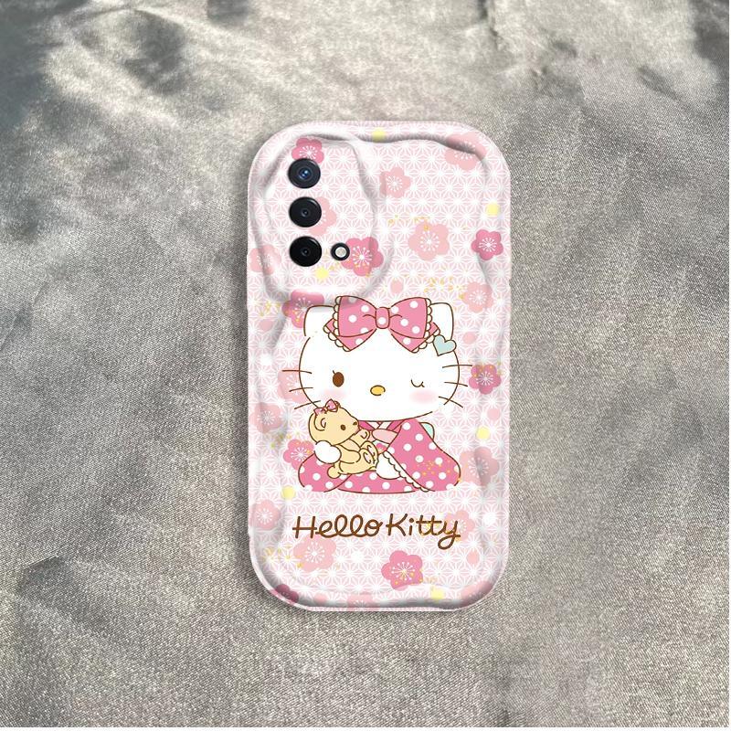 Ốp Silicon Hoạt Hình Cho OPPO A74 A95 F19 F19S Reno 6 Lite 4G Bảo Vệ 3D Vỏ Điện Thoại Mềm TPU Kitty Sinh Viên Ốp Lưng Chống Sốc