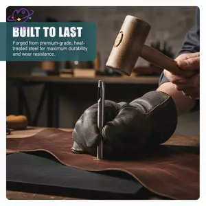 HFTOY 3 5 Chiếc Hình Bầu Dục Da Lỗ Bộ Thép Rỗng Thủ Công Dụng Cụ Cho Ví Handmade Sửa Chữa Túi ~