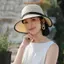 IAPPORTUNIA Mũ Chống Nắng Ngoài Trời, Ống Hút Thoáng Khí Ren Thanh Lịch Mũ Rơm, Phong Cách Pháp Thiết Kế Nơ Mũ Đi Biển Resort Mặc