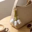 WANYEDI Móc Khóa Mặt Dây Chuyền, Hạt Giọng Vàng Túi Charm, Phong Cách Tua Rua Thanh Lịch Hình Hoa Tulip Da Như Trang Trí Quyến Rũ Quà Tặng Phụ Kiện