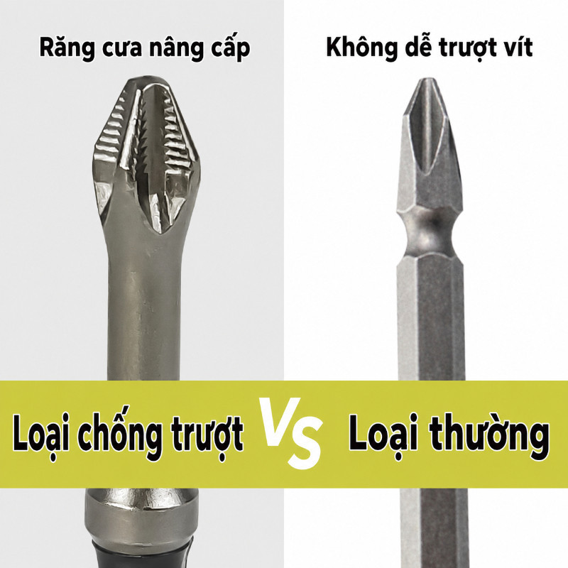 Bộ Mũi Vít Chống Trượt PH2 D2 - Chất Thép Hợp Kim Cứng, Từ Tính Mạnh, Bền Bỉ Cho Mọi Công Việc Khoan & Bắt Vít
