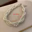 PNPIA- Twining Pearl Choker Nelaces Dành Cho Nữ Hình Học Nelaces Cưới Cô Dâu Trang Sức Phụ Kiện