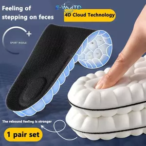 E-WOITD Độ Đàn Hồi Cao Su Thể Thao Đế Lót Giày Mềm Hỗ Trợ Vòm Đế Chỉnh Hình Thoáng Khí Khử Mùi Sho Hấp Thụ Đệm E-WOITD
