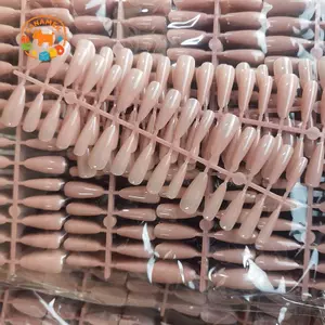 CANAMEK 30 Cái Đơn Giản Màu Da Hồng Móng Tay Giả Móng Tay Dài Bộ Móng Tay Giả Bấm Móng Tay Trên Móng Tay Full Cover Móng Tay Dụng Cụ Làm Móng Tay CSF
