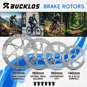 BUCKLOS Cánh quạt xe đạp bằng thép không gỉ có ốc vít miễn phí Cánh quạt cho MTB 140 / 160 / 180 / 203mm MTB Rotor Đĩa xe đạp đường trường Cánh quạt