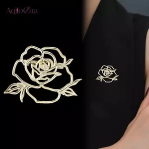AqToCna Hàn Quốc Đơn Giản Rỗng Ra Hoa Hồng Thổ Cẩm Dành Cho Nữ Unisex Corsage Pin Tính Khí Phù Hợp Với Áo Khoác Phụ Kiện Tiệc Quà Tặng AqToCna