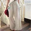 Quần Sọc Vải Lanh Cotton Nữ Mùa Hè Phong Cách Mới Rời Thẳng Nhỏ Eo Cao Drap Quần Ống Rộng Mỏng