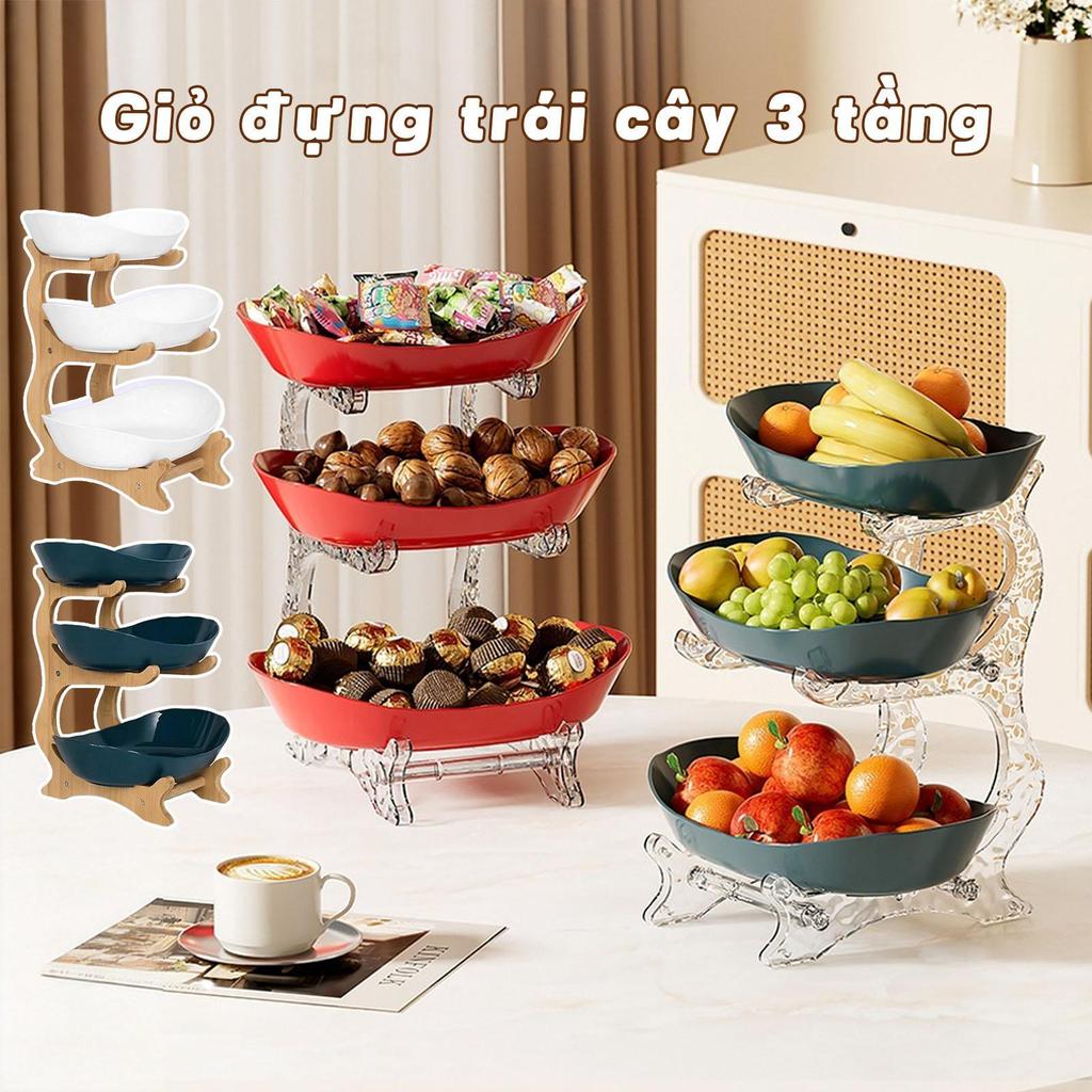 Giỏ Trái Cây 3 Tầng Cho Quầy 3 Tầng Lớn Hình Bầu Dục Nhà Bếp Quầy Đựng Trái Cây Cho Nông Dân shopidaevn