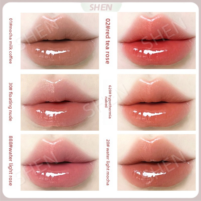 Không Cảm Biến Gương Trong Suốt Bóng Gương Môi Men Nuôi Dưỡng Môi Dưỡng Ẩm Độ bão Hòa Thấp Làm Trắng Không Dễ Dính Cốc