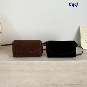 Túi đeo vai CQCJ, Túi đeo chéo màu trơn chất liệu PU, Túi đi lại nhỏ đa năng dành cho nữ