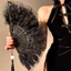 Quạt Ren Cô Dâu Cho Tiệc Cưới Cao Cấp Marabou-Feathers, Mềm Mại & Lông Tơ. Hiệu suất sân khấu chuyên nghiệp