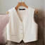 Phụ Nữ Mùa Xuân Chắc Chắn Áo Vest Đen Nữ Cổ Điển Không Tay Áo Blazer Chính Thức