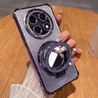 Dành Cho Nova15Max Vỏ Cho Huawei Nova 15 Max 15Max 15Ultra 15Pro Nova15 Max 2026 Giá Đỡ Vòng Giá Đỡ Vỏ Điện Thoại Lá Bling Lấp Lánh Trong Suốt Acrylic Chống Sốc Ốp Lưng