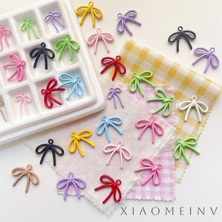 Phong Cách Hàn Quốc Streamer Hợp Kim Nơ Sơn Bất Đối Xứng Màu Đính Hạt Tự Làm Handmade Điện Thoại Di Động Dây Chuyền Hạt Rời