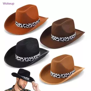Woke Đinh tán thanh lịch Homburg Maillard Mũ tạo kiểu với đinh tán tán quyến rũ rộng vành Mũ phương Tây để mặc thường ngày