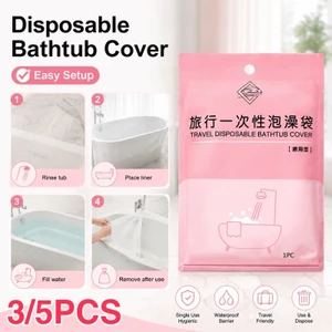 3 / 5 Túi đựng bồn tắm di động dành cho nhu cầu vệ sinh phòng tắm di động, thiết kế màng nhựa cho kỳ nghỉ