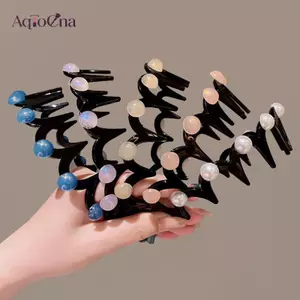 AqToCna Thời Trang Ngọc Trai Sóng s Dành Cho Nữ Bé Gái Thanh Lịch Răng Chống Trơn Trượt Tóc Ngọt Ngào Vòng Đa Năng Phụ Kiện Tóc Quà Tặng AqToCna