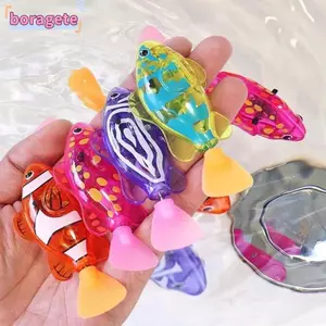 Đồ chơi cá bơi BORAGETE, Cá mô phỏng điện phát sáng cảm ứng điện, Phim hoạt hình điện tử cho thú cưng Bể bơi chơi