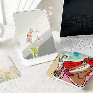 Gương gấp trang điểm họa tiết ngựa nghệ thuật mini để bàn dễ mang du lịch