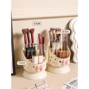 Hộp đựng cọ trang điểm xoay chống bụi, hộp acrylic trong suốt đựng cọ, hộp đựng son môi mỹ phẩm để bàn bằng nhựa.