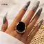 LUImo Dầu Lớn Chung Nhẫn Gothic Trang Sức Bohemian Đá Nhẫn Nữ Quyến Rũ SBS
