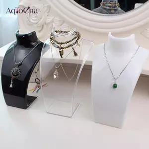 AqToCna Mannequin Bust Trang Sức Hiển Thị Ra Nelace Hiển Thị Giá Đỡ Trang Sức Người Tổ Chức Cho Bông Tai / Bông Tai Đứng Nelace Dây Xích AqToCna
