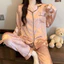 Phụ Nữ Dài Tay In Hoa Bộ Váy Ngủ Thiết Kế Thanh Lịch Loungewear Cho Trong Nhà Hàng Ngày Nghỉ Giải Trí Tại Nhà Dịp