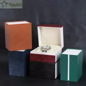 Hộp đựng đồng hồ YUUKII, Hộp đựng đồng hồ lật hiển thị, Hộp đựng đồng hồ đơn bằng da PU thời trang dành cho nam giới