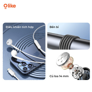Olike E20 Tai Nghe Có Dây Type-C 3.5mm, Có Mic, Cho iPhone Samsung OPPO Xiaomi Vivo Laptop PC