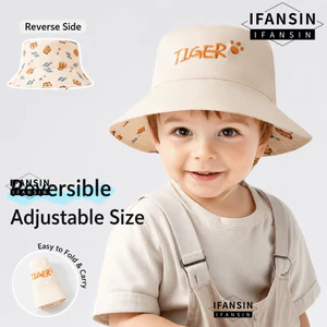 Mũ chống nắng trẻ em FANSIN, Mũ xô hình hổ rộng vành cho bé, Mũ chống nắng Cotton mềm mại thoáng khí dễ thương mùa hè
