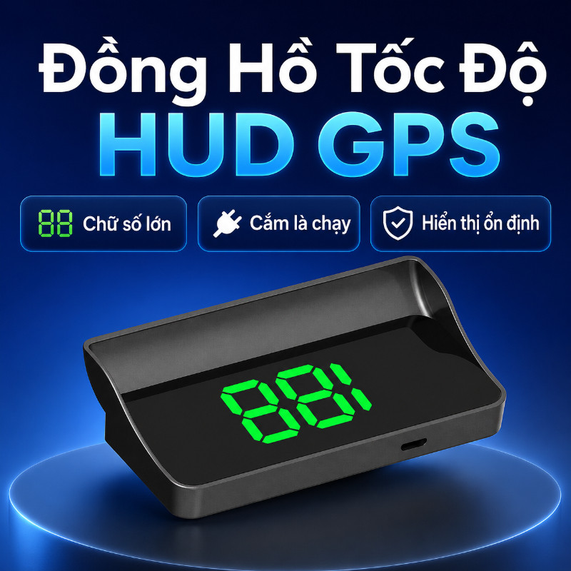 Màn Hình HUD Ô Tô Hiển Thị Tốc Độ GPS KMH – Màn Hình Đầu Lên Xe Hơi Phiên Bản 2025 Cao Cấp