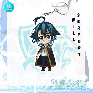 Keychain Acrylic Anime Tsue To Tsurugi No Wistoria  - Will Serfort, Elfaria Albis Serfort, Colette Loire,