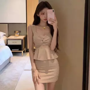 Váy hai mảnh giả theo phong cách Pháp mùa hè Váy ngắn eo hẹp
