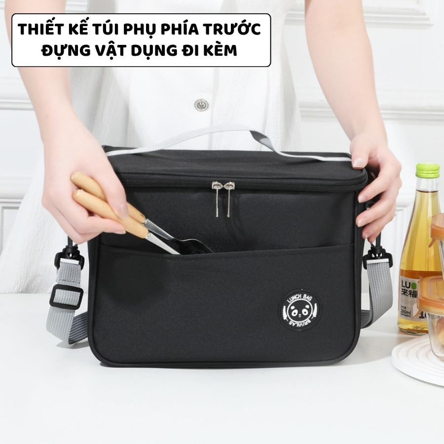 Túi Vải Giữ Nhiệt Đựng Cơm Văn Phòng ENODA HOME, Túi Đựng Hộp Cơm Trưa Kèm Quai Đeo Chéo TUICOM009