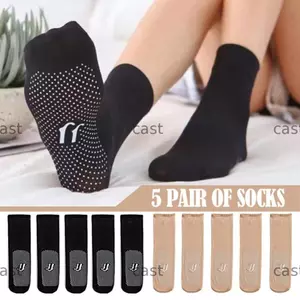 CAST 5 Cặp Vớ Ngắn Nylons Chấm Cao Su Massage Đáy Không Đánh Dấu