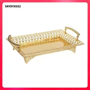 Khay Phục Vụ Có Tay Cầm Món Tráng Miệng Bánh Đứng Vanity Bàn Khay Giỏ Trái Cây Phục Vụ Thanh Lịch Đĩa Cho Nhà Bếp Trang Điểm Món Tráng Miệng