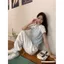Áo thun ngắn tay thêu chữ cho nữ Mùa hè Phong cách mới Khâu màu sắc tương phản Thiết kế Niche Hot Girl Short Slim-Fit Top